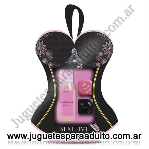 Accesorios, Afrodisiacos feromonas, For lovers kit aceite comestible y dados de juego